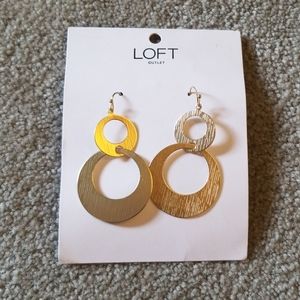 Loft outlet gold hoop drop earings